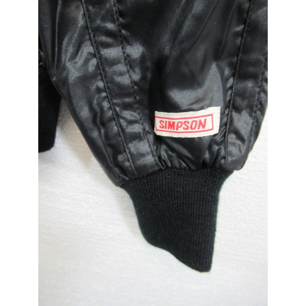 Vintage Simpson Racing Nylon Jacket Small Black Cafe Racer Embroidered Patch - Picture 4 of 8